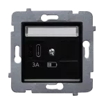 LAURA(Czarny mat) Szybka Ładowarka USB C (C-20W), bez ramki (op=4)
