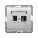 VERONA (Biały) Ładowarka USB 2xA (A-10W) bez ramki (op=4)