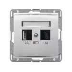 VERONA (Biały) Szybka Ładowarka USB A+C (A-10W, C-20W), bez ramki (op=4)