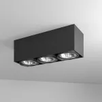 TITO C4 stropowy max. 3x13W, GU10, 230V, czarny głęboki (mat struktura) RAL 9005