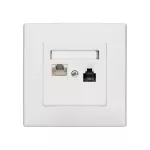 MILANO (Biały) Gniazdo komputerowo RJ45 – telefoniczne RJ11