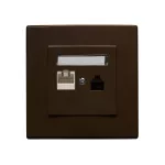 MILANO (Brązowy) Gniazdo komputerowo RJ45 – telefoniczne RJ11