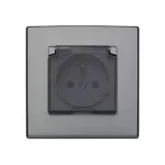 MILANO (Inox) Gniazdo bryzgoszczelne IP44 (klapka dymna)