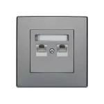 MILANO (Inox) Gniazdo komputerowe RJ45 KAT. 5E podwójne