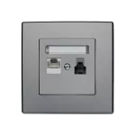 MILANO (Inox) Gniazdo komputerowo RJ45 – telefoniczne RJ11