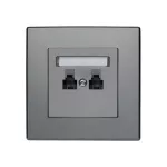 MILANO (Inox) Gniazdo telefoniczne RJ11 podwójne niezależne