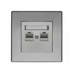 MILANO (Srebrny met.) Gniazdo komputerowe RJ45 KAT. 5E podwójne
