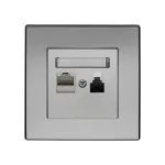 MILANO (Srebrny met.) Gniazdo komputerowo RJ45 – telefoniczne RJ11