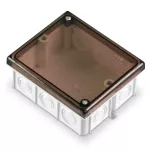 PK-102L Puszka odgałęźna, 14-wlotowa,p/t; pazurki do płyt gips; 16÷21, IP-20, 80x96; biały/dymny