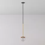 CLAR 300 fi100 wisząca wpust LED 2,7W/298lm/3000K, 230V, przewód czarny guma, kolor złota (gładki mat)