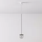 CLAR 500 fi100 wisząca LED 2,7W/298lm/3000K, 230V, przewód transparentny, kolor srebra (gładki mat)