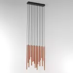 NER PANEL ZPD20 wisząca max. 20x2,5W, G9, 230V, przewód czarny, kolor miedzi (gładki mat)