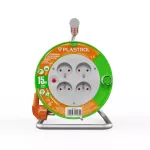 PB-ST/M/15M/3X1/H05VV-F Przedłużacz bębnowy ECO LINE, 4x2p+Z, 10A, 2300W, przewód 3x1mm H05VV-F; 15m; pomarańczowy