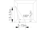 CZUJNIK MIKROFALOWY RUCHU CM-13-DIM, max.600W, KĄT DZIAŁANIA 360*, ZASIĘG 15m, ± 1,5-8m