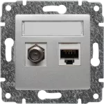 VENA Gniazdo TV typu F + RJ45 kat. 5e ALUMINIUM