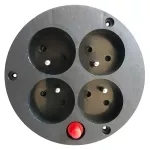 GDPN - Gniazdo do przedłużacza 4x220V+ Termik czarne