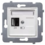 ROSA (Biały) Ładowarka USB A (A-10W) bez ramki (op=4)