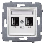 ROSA (Biały) Ładowarka USB 2xA (A-10W) bez ramki (op=4)