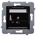 ROSA (Czarny mat) Ładowarka USB A (A-10W) bez ramki (op=4)