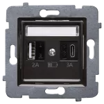 ROSA (Czekoladowy mat) Szybka Ładowarka USB A+C (A-10W, C-20W), bez ramki (op=4)