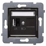 ROSA (Czekoladowy mat) Ładowarka USB A (A-10W) bez ramki (op=4)