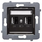 ROSA (Czekoladowy mat) Ładowarka USB 2xA (A-10W) bez ramki (op=4)
