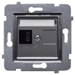 ROSA (Inox) Szybka Ładowarka USB C (C-20W), bez ramki (op=4)