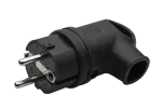 WTYCZKA GUMOWA Kątowa [zb.30szt]   z/u uni-schuko 16A czarna IP44 16A/250V~