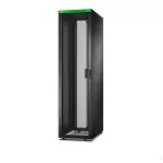 Szafa Easy Rack 600mm/48U/1000mm z dachem, panelem bocznym, kółkami, nóżkami i 4 wspornikami, bez podłogi, czarna