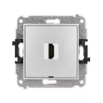 ICON Mechanizm gniazda pojedynczego HDMI 2.0, 4K, bez pola opisowego srebrny metalik