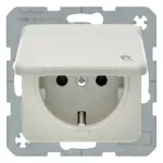 Gniazdo SCHUKO z pokrywą; kremowy; Modul 2