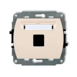 TREND Mechanizm gniazda multimedialnego pojedynczego bez modułu (standard Keystone) beżowy