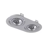 GIULIETTA B1Bh AR111 wpust stropowy max. 2x60W, G53, 12V, srebrny aluminiowy (mat struktura) RAL 9006