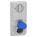 Gniazdo Pratika 200/250V, 16A, 2P+Z, IP44