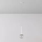 CLAR 200 fi100 wisząca wpust LED 2,7W/298lm/3000K, 230V, przewód transparentny, biały sygnałowy (mat struktura) RAL 9003