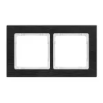 DECO Ramka uniwersalna podwójna - aluminium szczotkowane (ramka: czarna; spód: biały) czarny