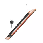 LIRA 1000 wisząca LED 18W/1750lm/4000K, 230V, przewód czarny, kolor miedzi (gładki mat), czarny głęboki (mat struktura) RAL 9005