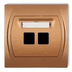 LOGO Gniazdo multimedialne podwójne bez modułu (standard Keystone) złoty metalik