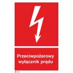 PRZECIWPOŻAR. WYŁ. PRĄDU 150X205 FOLIA SMAOPRZYLEPNA FOTOLUMINESCENCYJNA