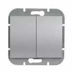 WP-2/5O Wyłącznik 2-klawiszowy schodowy-ONYX- p/t 10A, 250V; srebro