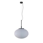 OVO fi400 wisząca max.1x23W, E27, 230V, przewód czarny, czarny głęboki (mat struktura) RAL 9005