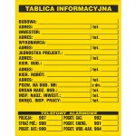 TABLICA INFORMACYJNA BUDOWLANA 700X900 PŁYTA PCV SZTYWNA