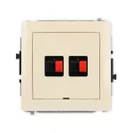 DECO Mechanizm gniazda głośnikowego podwójnego, bez pola opisowego beżowy