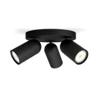 PONGEE plate/spiral black 3xNW Oświetlenie punktowe