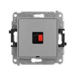 ICON Mechanizm gniazda głośnikowego pojedynczego, bez pola opisowego szary mat