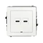 DECO Mechanizm ładowarki USB podwójnej 2xUSB C, 20W max., bez pola opisowego biały mat