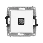 MINI Mechanizm gniazda antenowego pojedynczego TV, bez pola opisowego biały