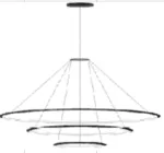 Pendant Circular Outward 3 Rings (ø1200 ø900 ø600) LED 159W LED warm-white 3000K ON-OFF Black 11835lm CF4L-00W9AZOU05