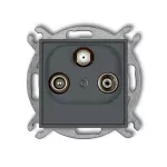 ICON Mechanizm gniazda abonenckiego RTV-SAT przelotowego 10dB grafitowy mat