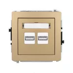 DECO Mechanizm ładowarki USB podwójnej 2xUSB A, 15,5W max., 5V, 3.1A złoty metalik